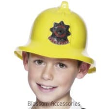 Image of A757 Kids Child Fire Man Chief Firemans Helmet Yellow Plastic Costume Party Hat