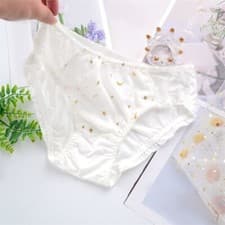 Image of 1PC Women Cute Briefs Star Printed Lace Triangle Panty Underwear Sexy Plus Size