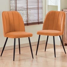 Image of 2/4/6X Dining Chairs Velvet Padded Seat Metal Legs Breakfast Kitchen Office