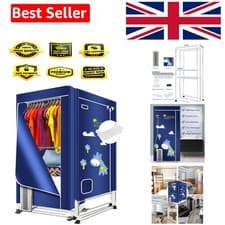 Image of 1600W Heated Clothes Airer, 3-Tier Foldable Rack with 12 Hangers (1.7m)