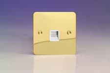 Image of Telephone Socket Brass Extension Ultraflat Polished + White Insert Varilight