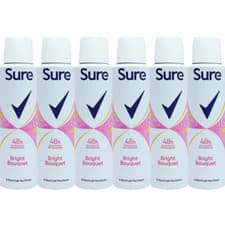 Image of Sure Women 48hr Bright Bouquet Antiperspirant Deodorant Spray 150ml - Pack 6