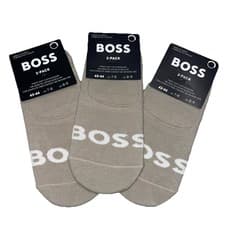 Image of HUGO BOSS 3x2 PACK BROWN LOGO LOW CUT TRAINER SOCKS (6 PAIRS) UK 7-8 EU 43-44