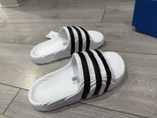 Image of Adidas Adilette 22 Slide Slippers 'Cloud White/Black Uk 5