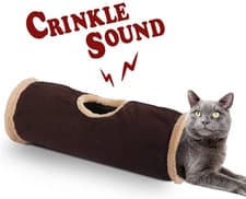 Image of Cat Tunnel Collapsible Pet Play Tube Dogs Bunnies Crinkle Suede Tunnel Removable