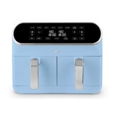 Image of Swan Retro Dual Basket Air Fryer Blue 8L 1700W LED Smart Sync Cooking SD10519BLU