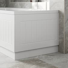 Image of Bathroom 700mm End Bath Panel White MDF Tongue & Groove Design Modern Plinth