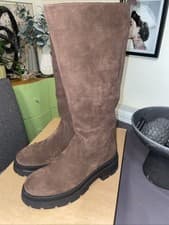 Image of Office Women's Dark Brown Suede Knee High Boots
