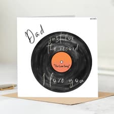 Image of personalised Dad, Just for the Record – I Love You Sentimental Birthday Card 6x6