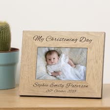 Image of My Christening Day Wooden Photo Frame 6x4 or 7x5 - Personalised Engraved Gift