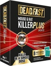 Image of Deadfast Mouse and Rat Killer Plus Poison, 8 Paste Sachets - Green