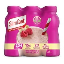 Image of Slimfast Milkshake Multipack Bottle Raspberry & White Chocolate 6X325Ml