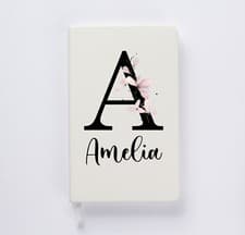 Image of Personalised A5 NAME Notebook Ruled Notepad Journal Lined Pu Leather Premium