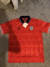 Image of England 1990-1992 Red Shirt Reissue New With Tags Size Xl