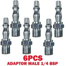 Image of 6Pcs Male 1/4 BSP For PCL Air Line Vertex Couplings Adaptors Hose Tail Fittings