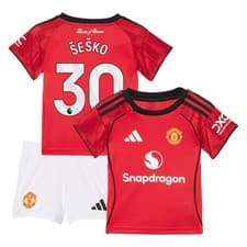 Image of Manchester United adidas Home Babykit 2025-26 with -e-ko 30 printing