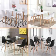 Image of Dining Table and Chairs Set Modern Table and 4 Chairs Various Scandinavian Sets