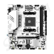 Image of AMD B450 DDR4 Dual Channel mATX White Motherboard for AM4 Ryzen R3 R5 R7 CPUs