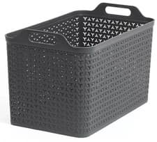 Image of 1x 35L Strata Urban Store Baskets Grey Stackable Plastic Container without Lid