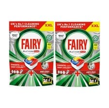 Image of Fairy Platinum Plus Dishwasher Tablets Lemon 2 Packs 96 Tablets Total