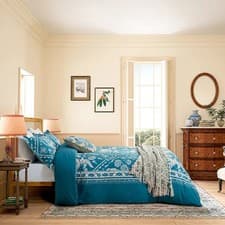 Image of Joules Hidcote Birds Floral Duvet Cover Set Blue
