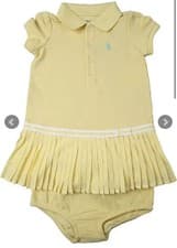 Image of Ralph Lauren Baby Girl Yellow Tennis Polo Dress & Pantie Set 12 Months BNWT £95