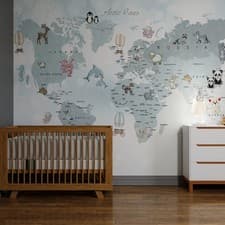 Image of Superfresco Easy Whole Wide World Blue Print To Order Fixed Size Mural |