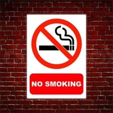 Image of NO SMOKING SIGN - Plastic boards or Vinyl Stickers Various Sizes FREE POSTAGE