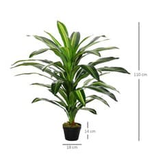 Image of Artificial Dracaena Plant Realistic Tree Potted Indoor 110cm/3.6FT