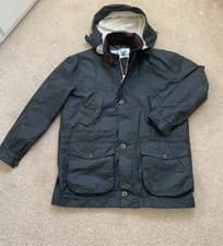 Image of Barbour Mens White Label Endurance Waxed Jacket Colour Sage Size 40/42
