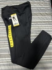Image of Adidas Tight Black Leggings Woman’s Size Small 7/8 Black Bin 3-63
