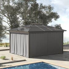 Image of 4 Pack Universal Gazebo Replacement Sidewall Set with Hooks C-Rings for Canopy