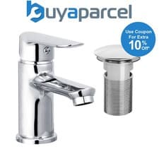 Image of Bristan Opus Round Basin Mixer with Clicker Waste Chrome Bathroom + Fixings