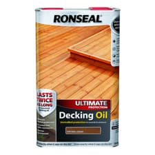 Image of Ronseal Ultimate Protection Decking Oil Garden Rain Protector Natural Cedar 5L