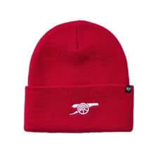 Image of Arsenal Football Adult Beanie 47 Brand Red Cannon Hat - New