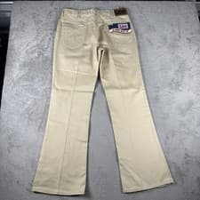 Image of RARE Vintage 70's Lee Riders Boot Cut Flare Mens 34x32 Beige Wash Jeans NEW