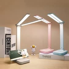 Image of LED Desk Lamp 3 Levels Dimmable Touch Night Light USB Rechargeable Eye Protectio
