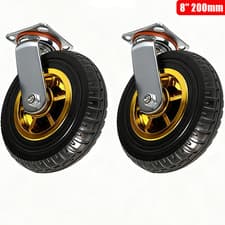 Image of 4pcs 8" 200mm Heavy Duty Industrial Swivel Transport Castor Wheels Rubber Caster