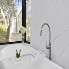 Image of Carrara Marble 1m x 2400mm x 10mm Shower Wall Panel, Easy To install Wall Panels