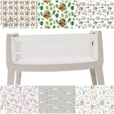 Image of 2x FITTED SHEET compatible with snuz snuzpod bedside crib cotton stars animals