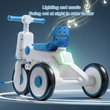 Image of Baby Tricycle With Push Handle 2 In 1 Toddler Tricycle Stroller Removable