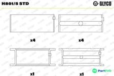 Image of GLYCO CRANKSHAFT BEARING H8015STD FOR MERCEDES-BENZ