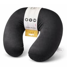Image of Ergonomic Neck Pillow Head Support Soft Cushion Micro Bead Travel Office - BLACK