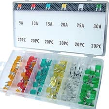 Image of Fuses. Automotive blade push fit car Miniature size Fuses 5 10 15 20 25 30 amp