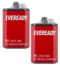 Image of 2 X 6V EVEREADY 6V BATTERY 4R25 PJ996 TORCH LANTERN ENERGIZER ORIGINAL -Free P&P
