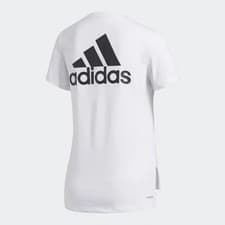 Image of NEW ADIDAS Essentials Big Logo Women's T Shirt White Rear Logo BNWT