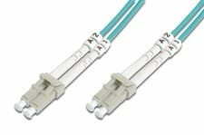 Image of 0.5M OM3 50/125 LC-LC DLX 2.8mm FIBRE OPTIC CABLE - AQUA