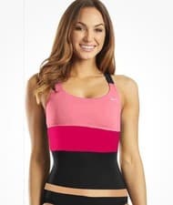 Image of Nike Women's Bikini Top Tankini Small Black/Pink Padded Swim Top New Tags NWT L