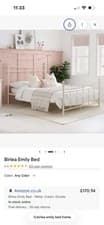 Image of Birlea Emily Metal Bed In Cream Excellent Condition Collection Only