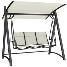 Image of Outsunny 3 Seater Swing Chair, Garden Swing Bench with Adjustable Canopy